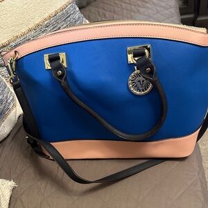 Anne Klein Blue and Pink Shoulder Bag